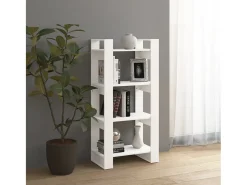 vidaxl Prateleira*Estante/divisória 60x35x125 cm madeira maciça Branco
