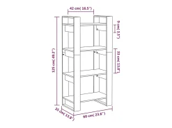 vidaxl Prateleira*Estante/divisória 60x35x125 cm madeira maciça Branco