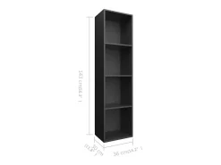 vidaxl Vitrina*Estante/móvel de TV 36x30x143 cm derivados de madeira Preto