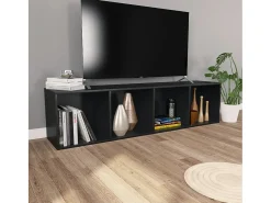 vidaxl Vitrina*Estante/móvel de TV 36x30x143 cm derivados de madeira Preto