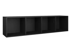 vidaxl Vitrina*Estante/móvel de TV 36x30x143 cm derivados de madeira Preto