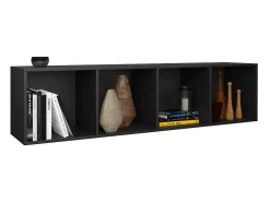 vidaxl Vitrina*Estante/móvel de TV 36x30x143 cm derivados de madeira Preto