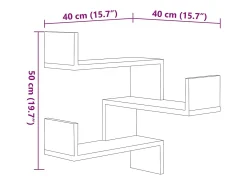 vidaxl Prateleira*Estantes canto p/ parede 2pcs deriv. madeira cinza cimento Cinzento