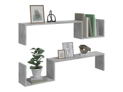vidaxl Prateleira*Estantes de parede 2 pcs derivados de madeira cinza cimento Cinzento