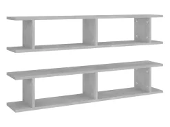 vidaxl Prateleira*Estantes de parede 2 pcs 105x18x20cm contrapl. cimento Cinzento