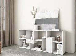 Skraut Home Prateleira*Estantes de prateleiras , 162x67x31cm, Sala de jantar, Branco