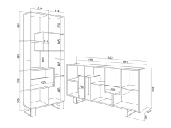 Clearance Estantes de prateleiras , 174x67x31, Design industrial, e Carvalho Prateleira