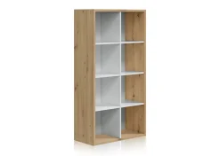 duehome Prateleira*Estantes Dess Blanco Artik (Blanco Mate) - Roble Nodi Cinzento