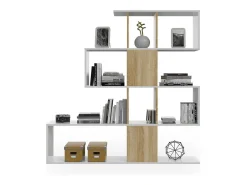 Estantes Domi Blanco Artik (Blanco Mate) - Roble Canadian^duehome Online