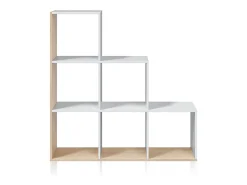 Estantes Teron Blanco Artik (Blanco Mate) - Roble Canadian^duehome