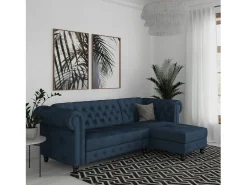 Best Felix | Sofá-cama com chaise longue em veludo Sofá