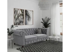 Best Felix | Sofá-cama de 3 lugares em veludo Sofá