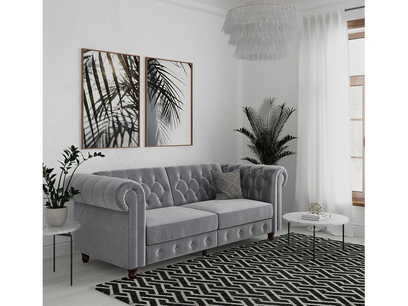 Best Felix | Sofá-cama de 3 lugares em veludo Sofá