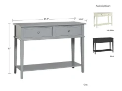 Best Franklin | Consola com 2 gavetas com efeito de madeira cinzenta Mesa De Centro