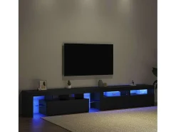 vidaxl Móvel De Tv*Gabinete para TV 3 pcs Carvalho 260 x 37 x 40 cm Preto
