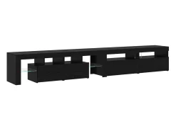vidaxl Móvel De Tv*Gabinete para TV 3 pcs Carvalho 260 x 37 x 40 cm Preto