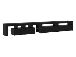 vidaxl Móvel De Tv*Gabinete para TV 3 pcs Carvalho 290 x 36,5 x 40 cm Preto