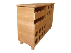 Garrafeira, armário para vinho em madeira C90 x L32 x A69 cm natural - RIOJA*OZAIA Online