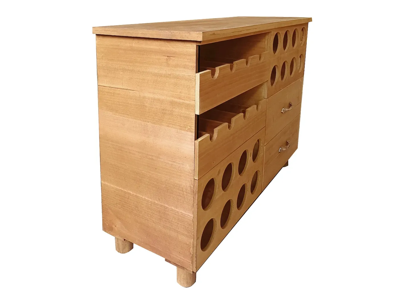 Garrafeira, armário para vinho em madeira C90 x L32 x A69 cm natural - RIOJA*OZAIA Online