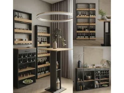 Vicco Acessórios De Arrumação|Acessório Vinho E Bar*Garrafeira carvalho goldkraft/antracite 60x34.5x106 repose Natural escuro