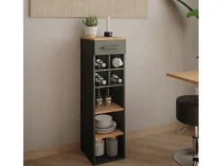Vicco Acessórios De Arrumação|Acessório Vinho E Bar*Garrafeira carvalho goldkraft/antracite 30x34.5x106 repose Natural escuro