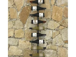 Acessórios De Arrumação|Acessório Vinho E Bar*Garrafeira de parede para 9 garrafas ferro PT661203 Preto