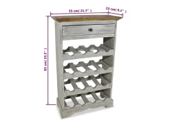 Acessórios De Arrumação|Acessório Vinho E Bar*Garrafeira madeira reciclada maciça 55x23x85 cm PT954208 Castanho