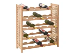 Garrafeira p/ 25 garrafas madeira de nogueira maciça 63x25x73cm PT959763^ Clearance