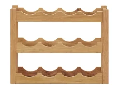 Acessórios De Arrumação|Acessório Vinho E Bar*Garrafeira p/ 12 garrafas 47x21x36cm madeira de carvalho maciça PT507713 Castanho