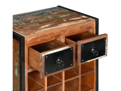 Acessórios De Arrumação|Acessório Vinho E Bar*Garrafeira para 16 garrafas madeira reciclada maciça PT997310 Castanho