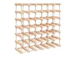 Garrafeira para 42 garrafas 68,5x23x68,5 cm pinho maciço PT480031 Acessórios De Arrumação|Acessório Vinho E Bar
