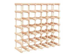 Garrafeira para 42 garrafas 68,5x23x68,5 cm pinho maciço PT480031 Acessórios De Arrumação|Acessório Vinho E Bar