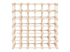 Garrafeira para 42 garrafas 68,5x23x68,5 cm pinho maciço PT480031 Acessórios De Arrumação|Acessório Vinho E Bar