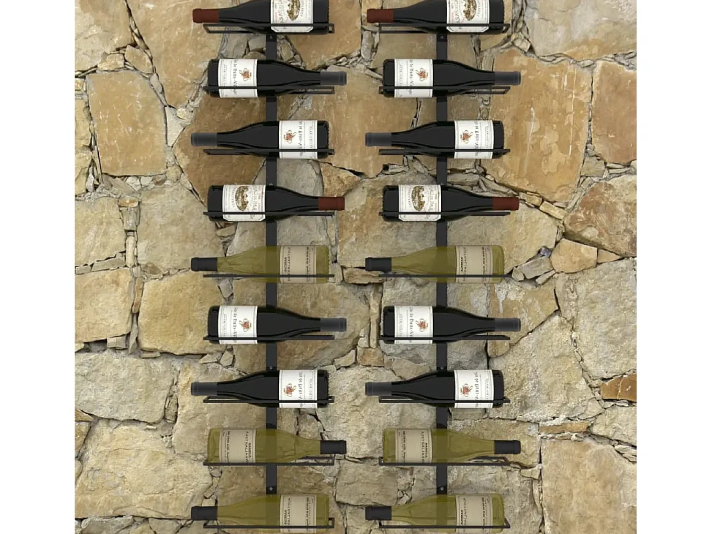 Garrafeiras de parede para 18 garrafas 2 pcs ferro PT514918^ Outlet