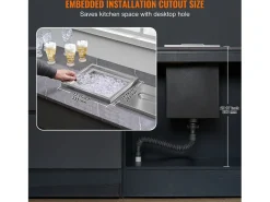 Acessório Vinho E Bar*Geladeira Embutida SucceBuy, 35,6 x 30,5 x 45,7 cm, Geladeira de Aço Inoxidável com Tampa Prateado