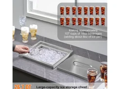 Acessório Vinho E Bar*Geladeira Embutida SucceBuy, 35,6 x 30,5 x 45,7 cm, Geladeira de Aço Inoxidável com Tampa Prateado