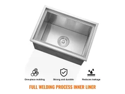 Acessório Vinho E Bar*Geladeira Embutida SucceBuy, 51 x 35 x 30 cm, Baldes de Gelo de Aço Inoxidável com Tampa, Bar de Gelados para Cozinha Exterior Prateado