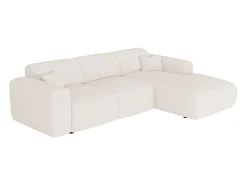 Grande sofá de canto direito convertível em tecido bouclé POGNI da*Maison Céphy Discount