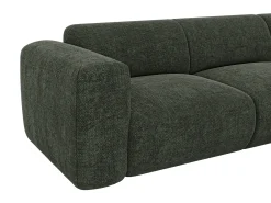 Maison Céphy Sofá*Grande sofá de canto direito com encosto chaise longue em tecido mescla POGNI Verde