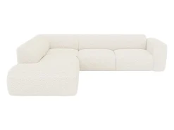 Online Grande sofá de canto esquerdo com encosto chaise-longue tecido bouclé POGNI Sofá