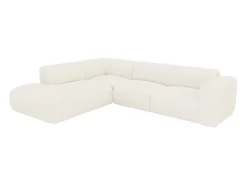 Online Grande sofá de canto esquerdo com encosto chaise-longue tecido bouclé POGNI Sofá