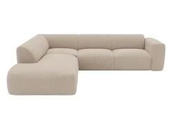 Grande sofá de canto esquerdo com encosto chaise-longue veludo POGNI^Maison Céphy Outlet