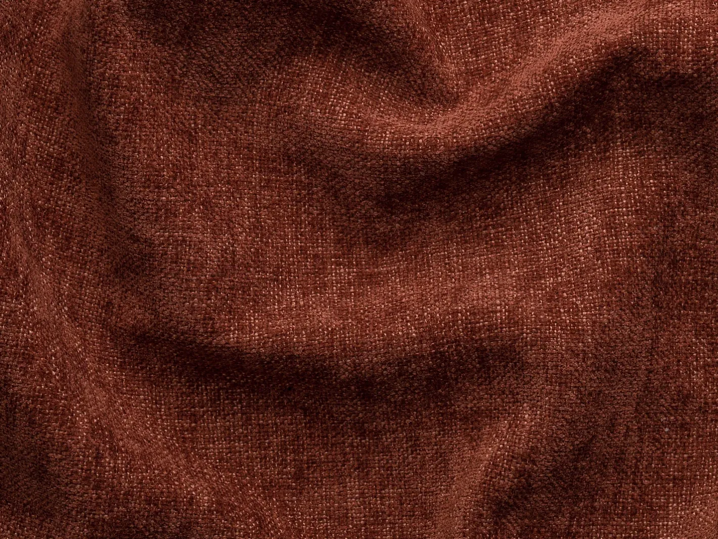 Vente-unique Sofá*Grande sofá de canto esquerdo panorâmico conversível em tecido texturizado DAVISO Terracota