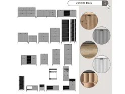 Vicco Móvel De Entrada*Guarda-roupa carvalho viking 60x24x92 eliza Natural escuro