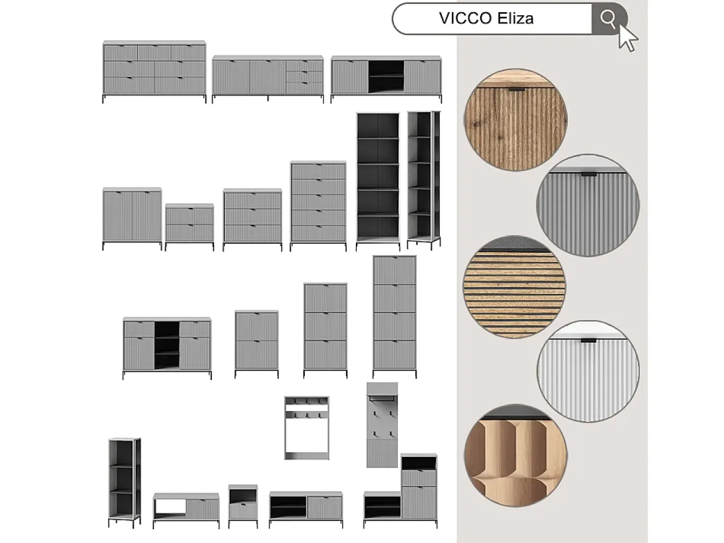 Vicco Móvel De Entrada*Guarda-roupa carvalho viking 60x24x92 eliza Natural escuro