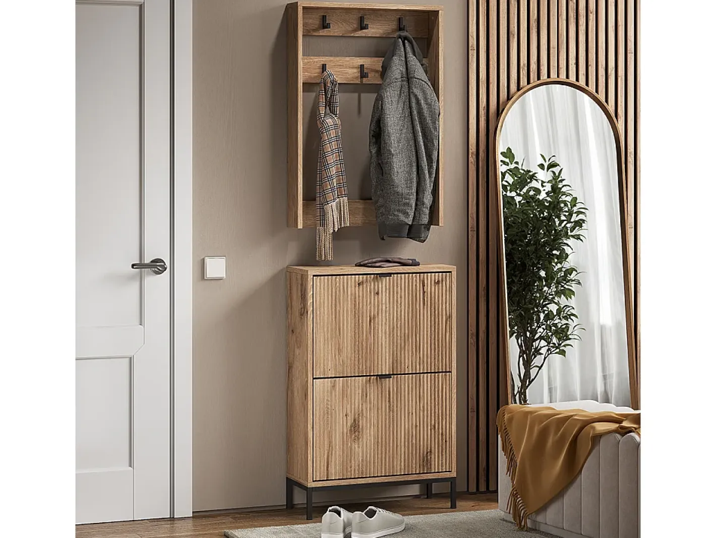 Vicco Móvel De Entrada*Guarda-roupa carvalho viking 60x24x92 eliza Natural escuro