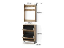 Vicco Móvel De Entrada*Guarda-roupa carvalho viking 60x24x92 eliza Natural escuro