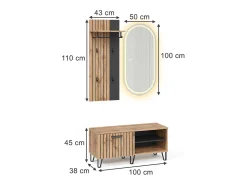 Vicco Móvel De Entrada*Guarda-roupa carvalho wotan 100x38x100 amber Natural escuro