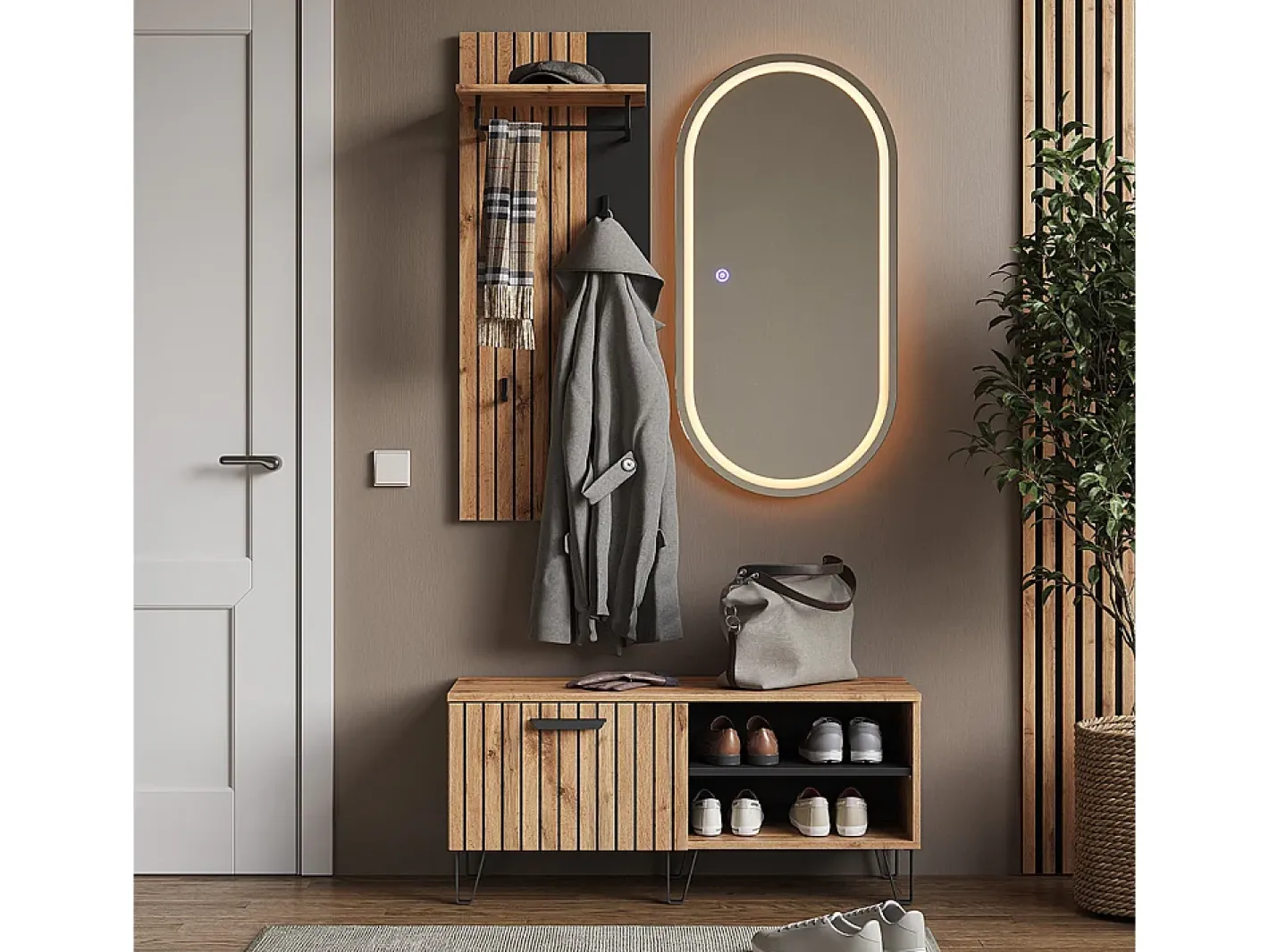 Vicco Móvel De Entrada*Guarda-roupa carvalho wotan 100x38x100 amber Natural escuro