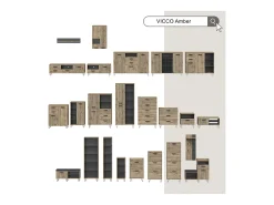 Vicco Móvel De Entrada*Guarda-roupa carvalho wotan 100x38x100 amber Natural escuro